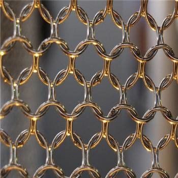 Metal arquitetónico dourado Mesh Chain Link Curtain da cor 1.2mm