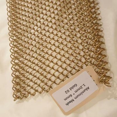 alumínio arquitetónico do ouro das cortinas do elo de corrente do metal pesado de 6*6mm para a exposição salão