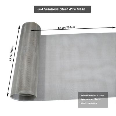 Malha de arame de aço inoxidável 304/316, trama simples, para filtração
