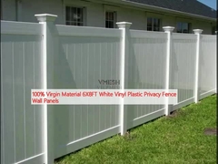 100% material virgem 6X8FT branco vinil plástico vedação de privacidade painéis de parede