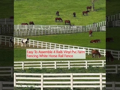 Fácil de montar 4 trilhos Vinil Pvc Fazenda Cercas White Horse Rail Fence