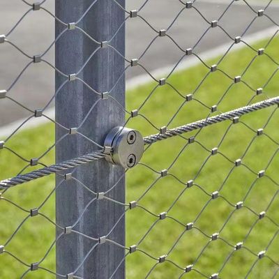 Malha de corda de aço inoxidável tecida à mão do tipo nó com material SS304/316, diâmetro do fio de 1,5 mm/2 mm/2,5 mm e abertura da malha de 25*25 mm/30*30 mm/50*50 mm