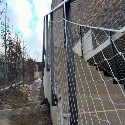 Rede de cabos de aço inoxidável 304 flexível e durável com buraco de diamante para rede de segurança