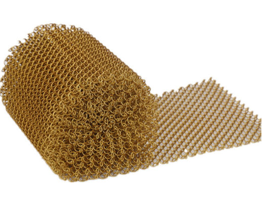 6x6mm Alumínio Chain Link Cortina de ouro rede arquitectónica