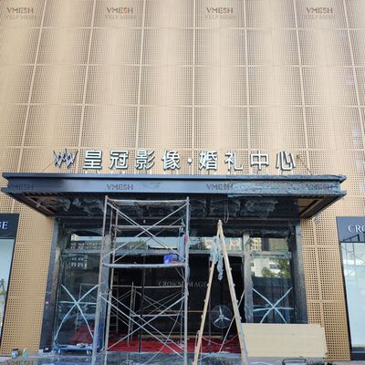 Folha perforada de aço inoxidável de alumínio revestida em pó para fachada arquitectónica