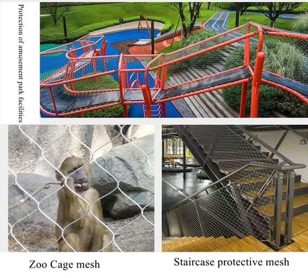 Malha de Cabo de Aço Inoxidável 304 com Oxidação Negra para Zoológico e Aviário