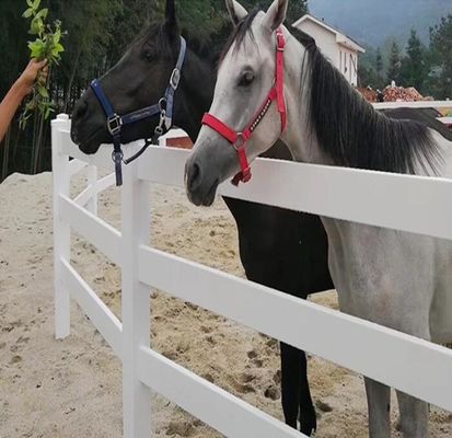 Vínil de gado 2 trilhos 3 trilhos fácil montar cercas de trilhos de fazenda de PVC