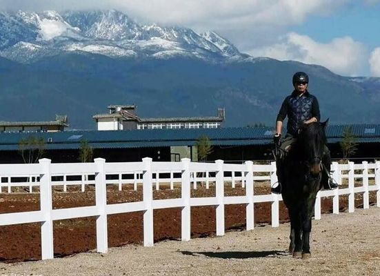 Fácil de montar 2 trilhos 3 trilhos 4 trilhos de plástico branco Cercas de rancho de cavalos