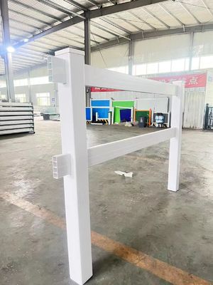Cerca de Fazenda para Cavalos em PVC ASTM 2 Trilhos Branco Cinza
