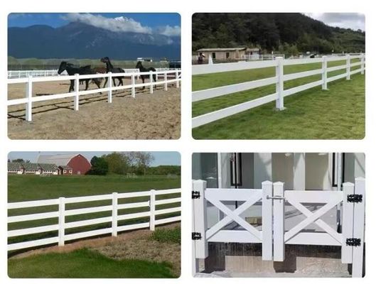 Longevidade Vinil Branco PVC Cercas de Fazenda 3 trilhos Ferradura de Ferrovias de Cavalo