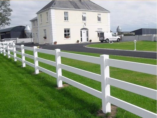 UV Proof Cor Branca Plástico PVC Vinyl Rail Fence Jardim Fence Painéis 3 trilhos