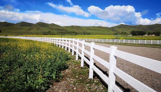 Estabilizador branco 3 trilhos Design PVC vedação plástico Vinil Rancho Paddock Horse vedação