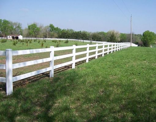 Estabilizador branco 3 trilhos Design PVC vedação plástico Vinil Rancho Paddock Horse vedação