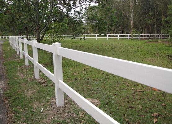Estabilizador branco 3 trilhos Design PVC vedação plástico Vinil Rancho Paddock Horse vedação
