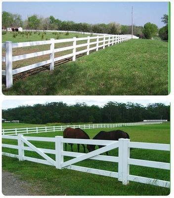 Bovine 3 Rails Branco Portátil Horse Farm Exterior PVC Farm Cercas