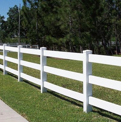 Amostra grátis 1,2m altura branco 3 trilhos vedação de vinil pesada cerca de fazenda de PVC cavalo
