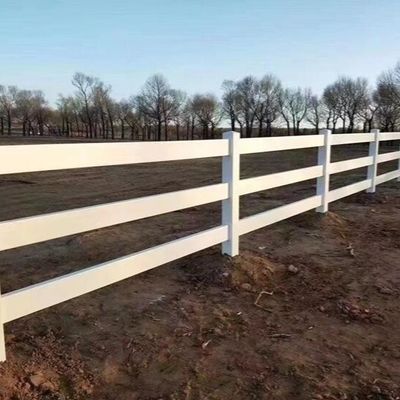 Cor branca 2 trilhos 3 trilhos PVC plástico Vinil Cercas de fazenda Rancho Cercas