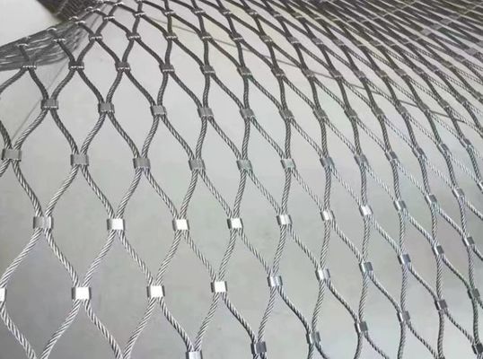 Rede de corda de aço inoxidável 20x20mm 304/316 para decoração de aviário de zoológico
