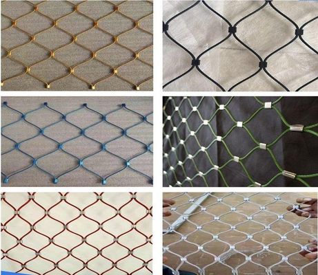 Rede de corda de aço inoxidável 20x20mm 304/316 para decoração de aviário de zoológico