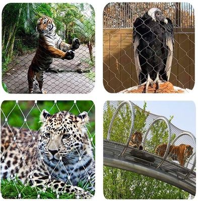 Rede de fios de corda de aço inoxidável 304/316 para recinto zoológico