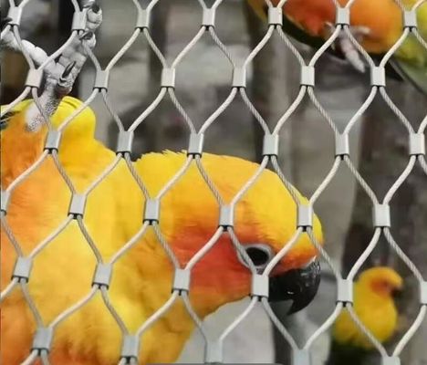 Cabo de aço de 2mm com malha de aço inoxidável de 50X50mm para cercas de zoológico com absorção de impacto, sem bordas afiadas e à prova de fogo