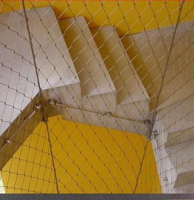Malha de Cabo de Aço Inoxidável Prateado Personalizada Reciclável Livre de Manutenção para Proteção Arquitetônica