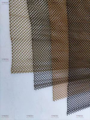 Projeto dourado da cortina do metal do elo de corrente da cor da segurança 1.2mm para a malha da tela da chaminé