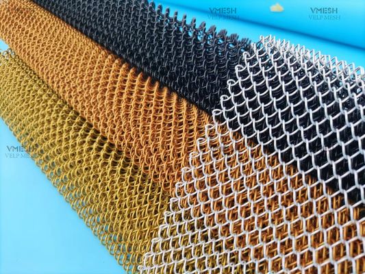 Arquitetônica Crimped Woven Wire Mesh Decorativo Metal Chain Mesh Cortina de liga de malha de bobina de cortina