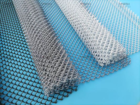 Acero inoxidável colorido Alumínio Decorativo Metal Chain Mesh Cortina de liga de malha de bobina Drapery