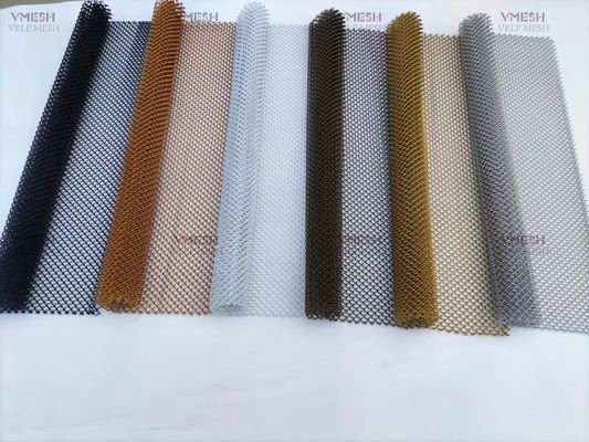 Cortinas de malha de arame elétrico de rolos de cascata de alumínio para divisórias espaciais