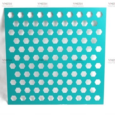 Revestimento metálico de malha de alumínio perfurado hexagonal decorativo