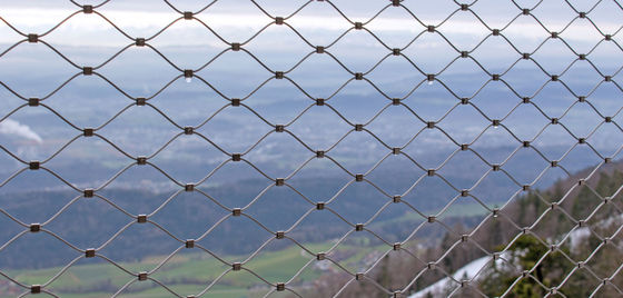 Rede de cabos de aço inoxidável para arquitetura Diamante tela flexível zoológico Animal enclosure seguro