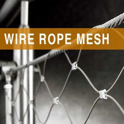 Malha de cabo de arame de aço inoxidável decorativa tecida à mão com diâmetro de fio de 1,5 mm/2 mm/2,5 mm e abertura de malha de 25*25 mm/30*30 mm/50*50 mm para rede de viveiro e malha de zoológico