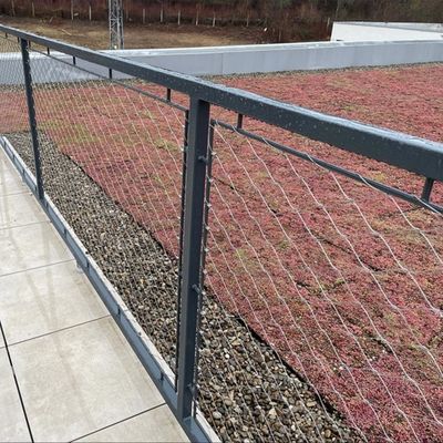 Rede de cabos de aço inoxidável para arquitetura Diamante tela flexível zoológico Animal enclosure seguro