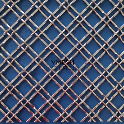 Malha de arame crimpado de aço inoxidável com diâmetro de fio personalizado para fachada metálica interior/exterior
