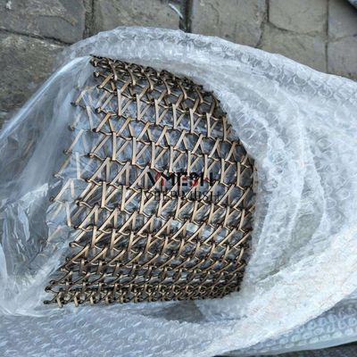 Revestimento em pó de alumínio de aço inoxidável de malha de arame tecido de grelha de arame decorativa