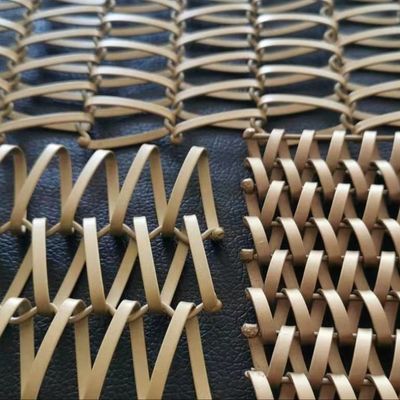 Cortina de Metal Decorativa Dourada em Aço Inoxidável com Tecido Holandês