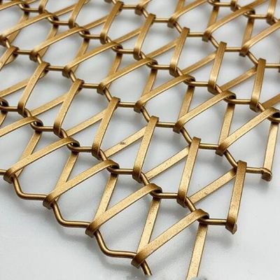 Cortina de Metal Decorativa Dourada em Aço Inoxidável com Tecido Holandês