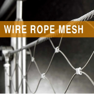 Cabo de aço inoxidável flexível Mesh Diamond Opening 100*100 Rope Mesh Fence