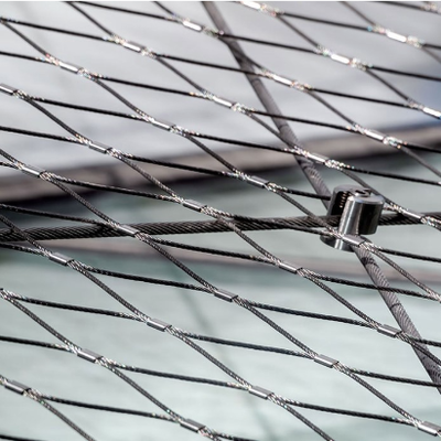 Cabo de aço inoxidável flexível Mesh Diamond Opening 100*100 Rope Mesh Fence