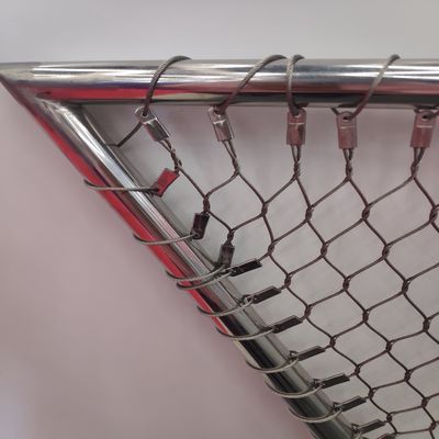 Malha de Cabo de Aço Inoxidável 2mm Furo Diamante com Virola para Cerca de Zoológico