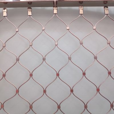 Malha de Cabo de Aço Inoxidável 2mm Furo Diamante com Virola para Cerca de Zoológico