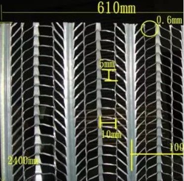 Tela metálica expandida de aço galvanizado com propriedades anticorrosivas e resistentes ao fogo para paredes internas