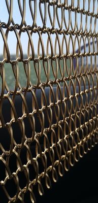 Ouro 1,2 mm Alumínio Chain Link Mesh Cortina em pó revestido