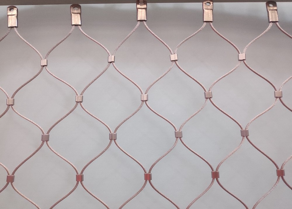 Abertura arquitetónica da malha 40*40mm 50*50mm da corda de fio de AISI 304 flexíveis