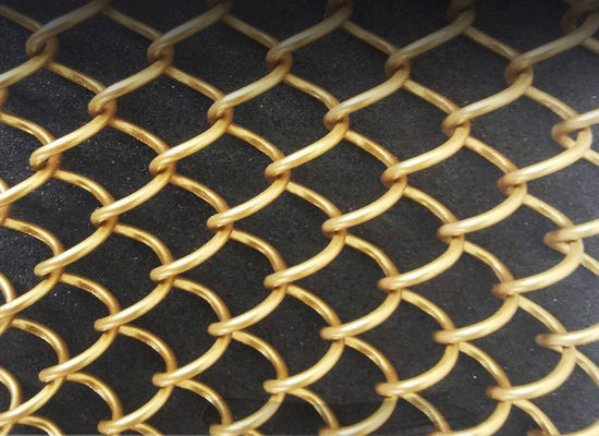 fio de alumínio decorativo Mesh Metal Fabric Drapery da tela da mosca do elo de corrente de 1.5mm