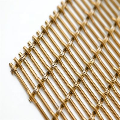 painel arquitetónico da tela de Mesh Woven Type Crimped Decorative do metal de 1mm
