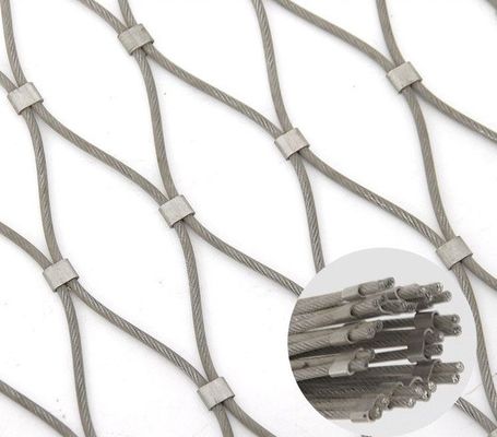 Proteção de ponte Rede de cabos de aço inoxidável 80x80mm Para gaiolas de animais do zoológico