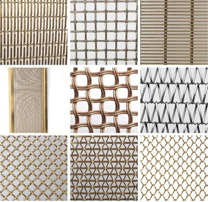 Tela de tecelagem em espiral decorativa para redes transportadoras arquitetônicas, rede de tecelagem metálica para edifícios