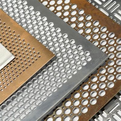 Revestimento em pó Bronze cor dourado Honeycomb buraco redondo buraco Metal Mesh Perforado folha de metal
